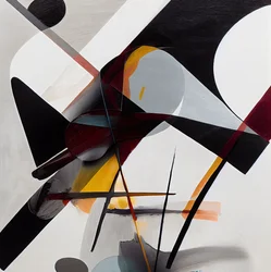 Expressive Brush Abstract Shapes Art