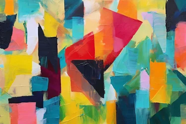 Geometric Acrylic Abstract Fusion Bright Colors