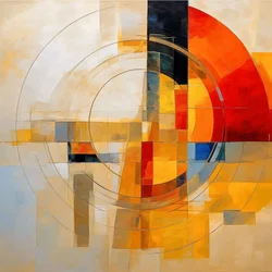 Red Yellow Blue Circle Abstract Canvas