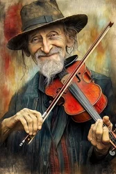 Street Musician Playing Jazz Music on Violin