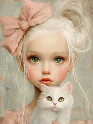 Little Girl With A Cat
