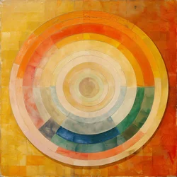 Abstract oil painting, mystic art, Hilma af Klint style