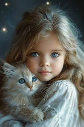 The Girl and Her Cat, A Bond of Big Blue Eyes and Love