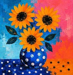 Sunflowers in a Riot of Colors