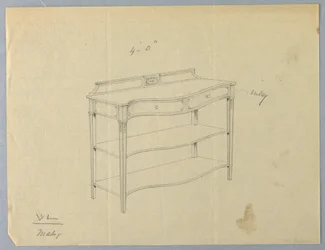 Design for Oblong Serving Table with Two Shelves