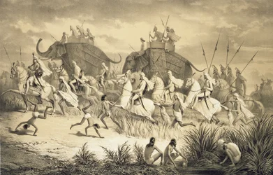 Cavalcade of Sikh Chieftains on Elephants, from 