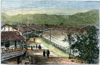 Railway Line Near Kobe, Japan, 1891