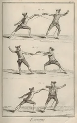 Fencing. From Encyclopédie by Denis Diderot and Jean Le Rond d