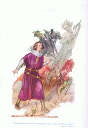 Ferdinand followed in amazement the sound of Ariel