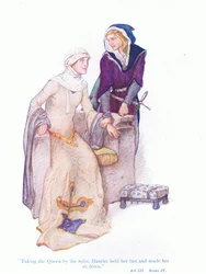 Taking the Queen by the Wrist, Hamlet Held Her Fast and Made Her Sit Down (Hamlet), from Tales from Shakespeare