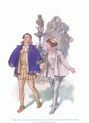 The duke was wonderfully pleased with the address and deportment of this handsome youth (Twelfth Night), from Tales from Shakespeare published by Ward Lock & Co Ltd