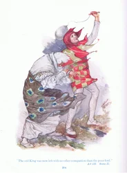 The old king was now left with no other companion than the poor fool (King Lear)