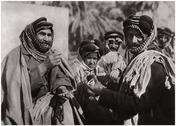 A sheikh enjoying the famous Arab coffee, Iraq, 1925