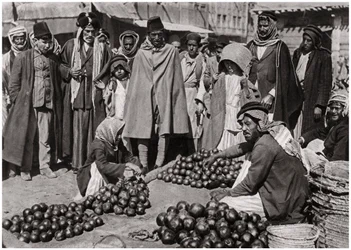 Fruit market in Baghdad, Iraq, 1925