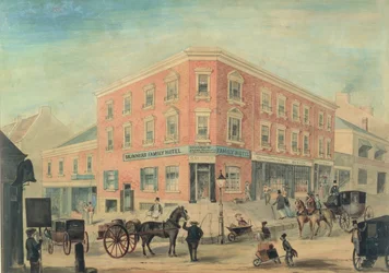 Corner of George and Hunter Streets, Sydney, 1849