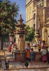 Cordova, Fountain in the Patio de los Naranjos