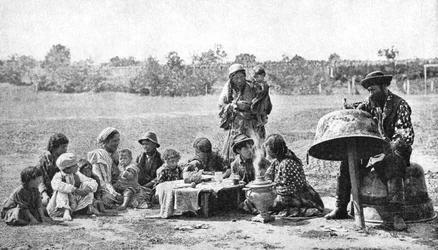 Gypsies Mending a Family Cauldron, Hungary