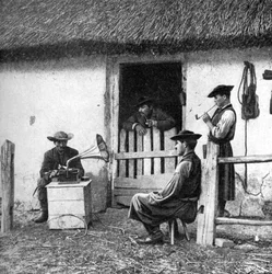 Leisure time for cowherds, Hungary, 1922