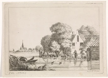 Fisherman and a Woman in Front of a House
