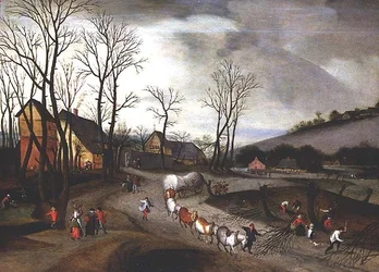 Winter Landscape with Peasants Pollarding
