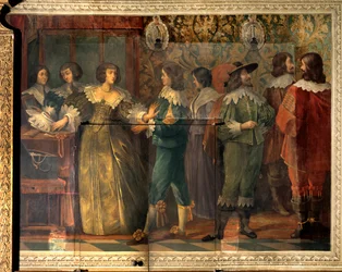 Scene of the life of Charles de Valois, Duke of Angouleme - Party scene given on the occasion of the marriage of Charles de Valois with his second wife in 1644