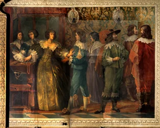 Scene of the life of Charles de Valois, Duke of Angouleme - Party scene given on the occasion of the marriage of Charles de Valois with his second wife in 1644