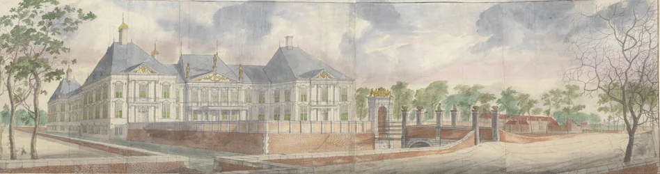 The House at Honselaersdijk and Surroundings, Seen Over the Forecourt
