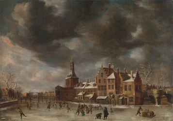 The Blauwpoort in Leiden in the Winter