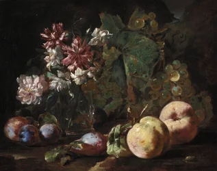 Still Life of Fruit and Flowers