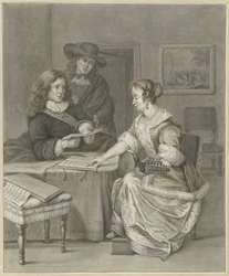 Musical Couple, a Man Watching