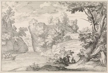River Landscape with a Hare