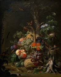 Still Life with Fruit, Fish, and a Nest