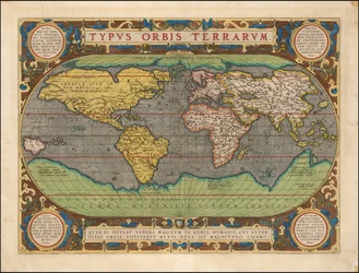 Abraham Ortelius Typus Orbis Terrarum Publication Antwerp 1598