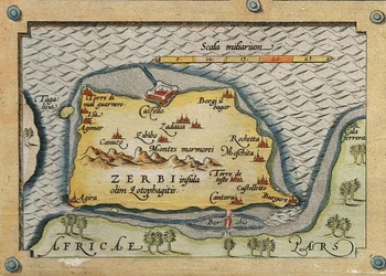 Detail of Zerbi from Map of Mediterranean Islands