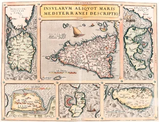 Geography map of Mediterranean islands from 