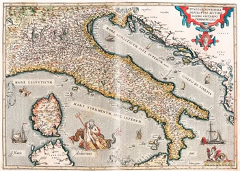 Geography map of Italy from 