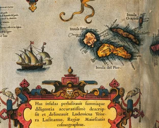 Map of Azores Islands from Theatrum Orbis Terrarum by Abraham Ortelius