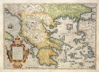 Map of Greece, from Theatrum Orbis Terrarum by Abraham Ortelius