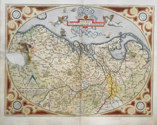 Map of Netherlands, from Theatrum Orbis Terrarum by Abraham Ortelius