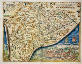 Map of Salzburg diocese, Austria, from Theatrum Orbis Terrarum