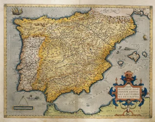 Map of the Iberian Peninsula, from Theatrum Orbis Terrarum