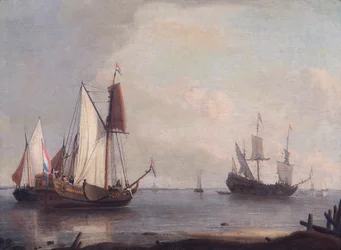 Dutch Shipping in a River, 17th Century