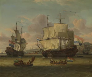 Dutch Street Traders by a Harbour on the Mediterranean Sea