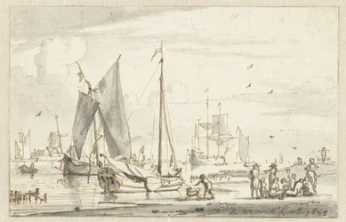 Riverbank with Some Ships
