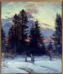 Sunset on Winter Landscape