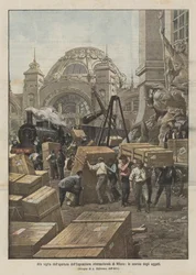 On the Eve of the Opening of the Milan International Exhibition, the Unloading of Objects