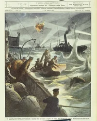 Allied Forces Seamen Attempting to Defuse Mines under Turkish Artillery Fire, during World War I