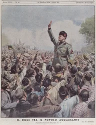 Benito Mussolini acclaimed by the people