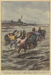 Five Carters from Tortona, Collecting Gravel in the Bed of the Scrivia River...