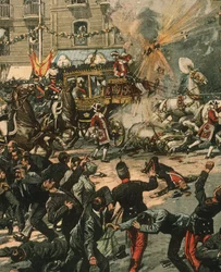Cover Illustration of Assassination Attempt on King Alfonso XIII on His Wedding Day, 31 May 1906, Madrid, Spain